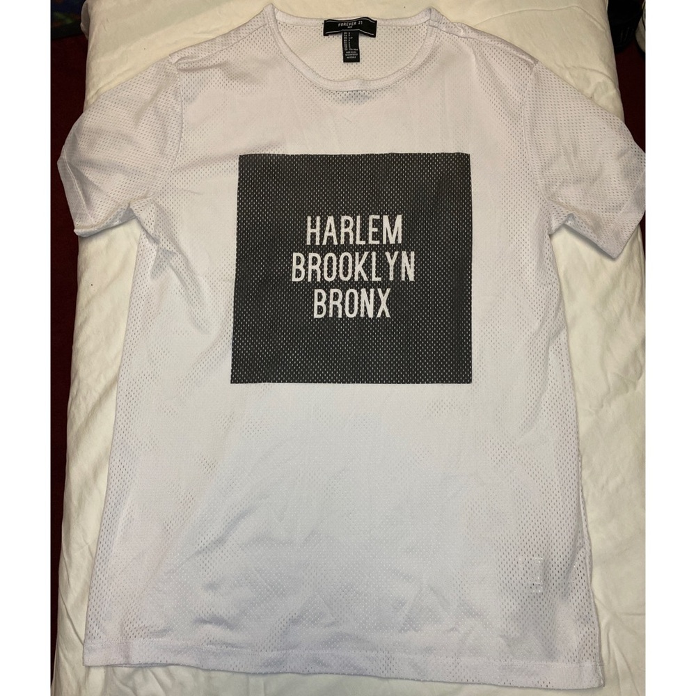 Forever 21 White Mesh Tshirt